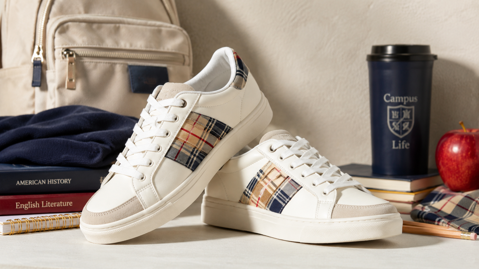 Preppy Plaid Sneakers Autumn Pattern